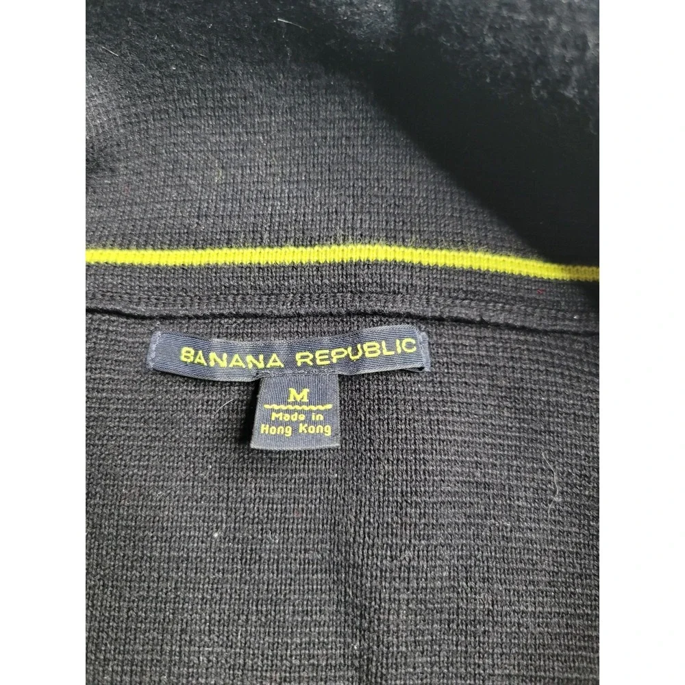 Banana Republic Men's 1/4 Zip Pullover Black Medium‎